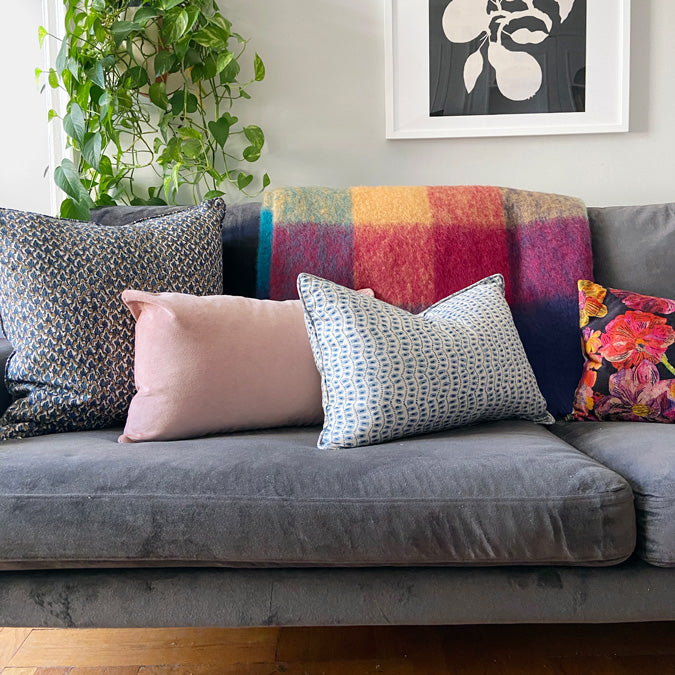 Sanibel Dahlia Velvet Lumbar Pillow