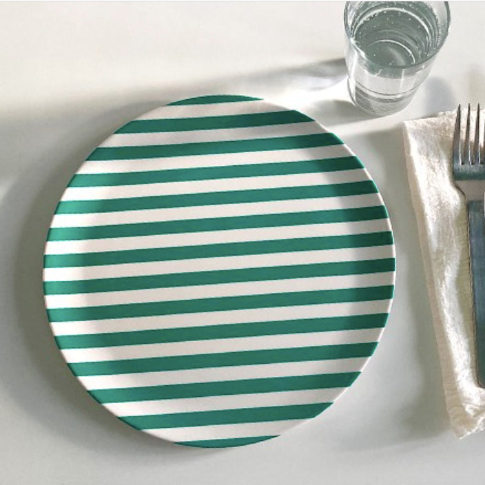 Green Stripe Plate, large