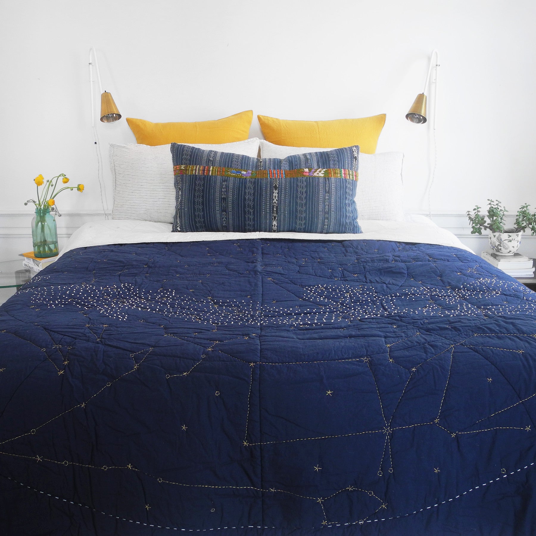 Constellation Quilt, navy, Quilt, Haptic Lab, Collyer&#39;s Mansion - Collyer&#39;s Mansion