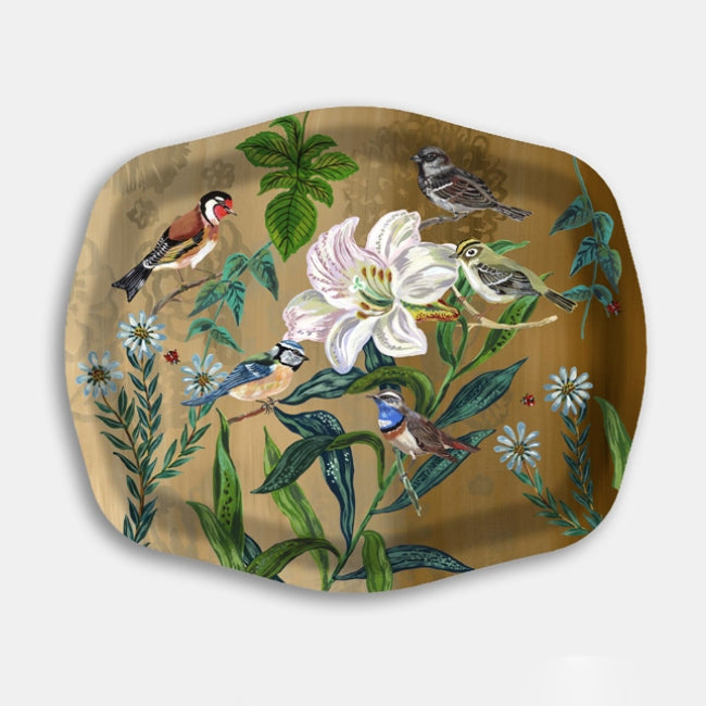 Birds Brown Party Tray