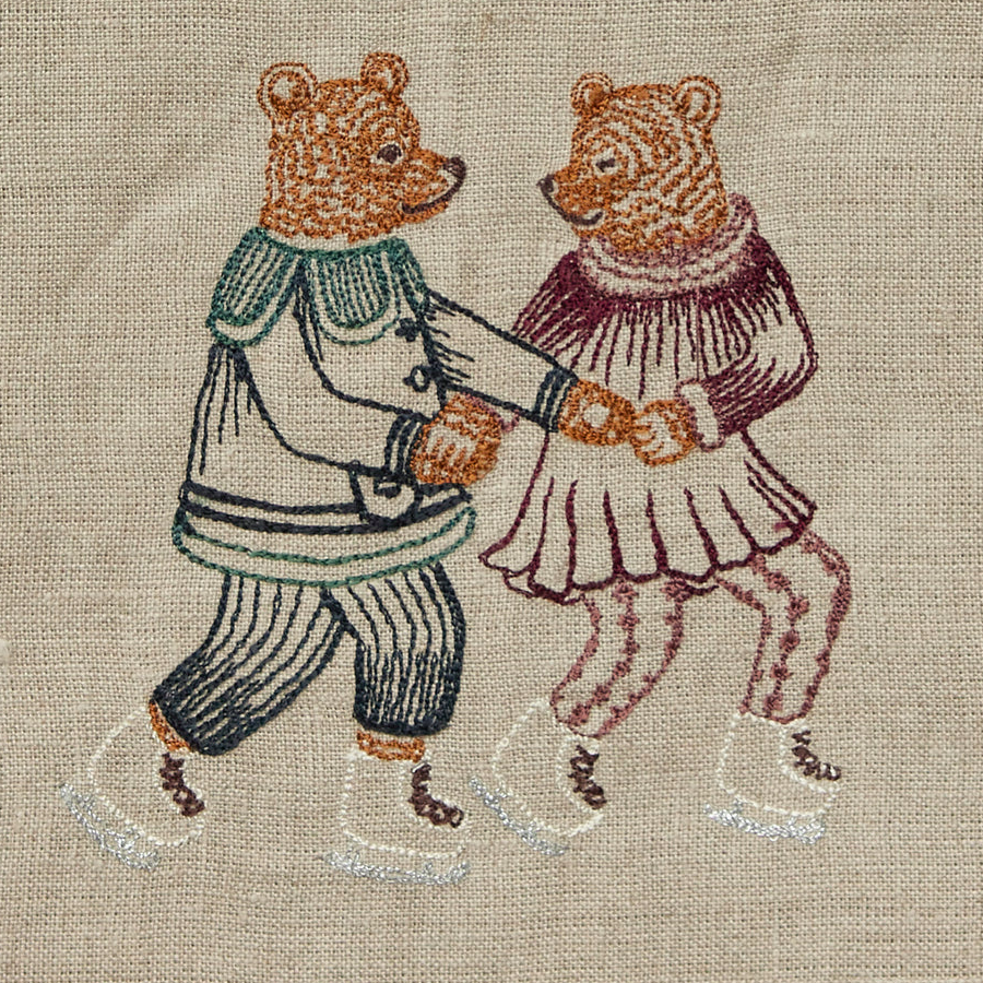 Ice Skaters Bears Tea Towel