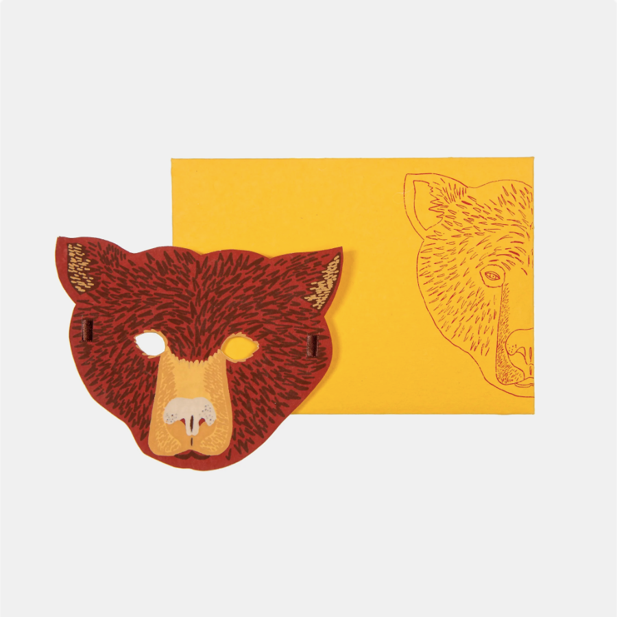 Bear Mask Greeting Card