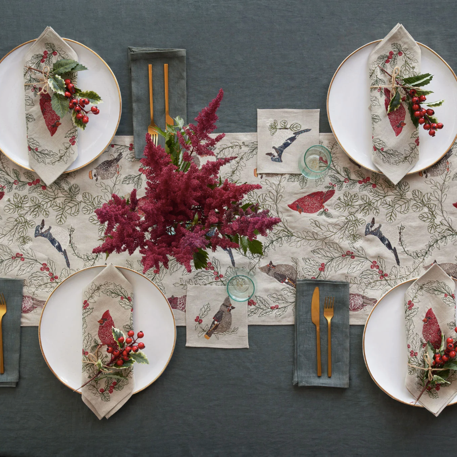 Winter Birds Table Runner