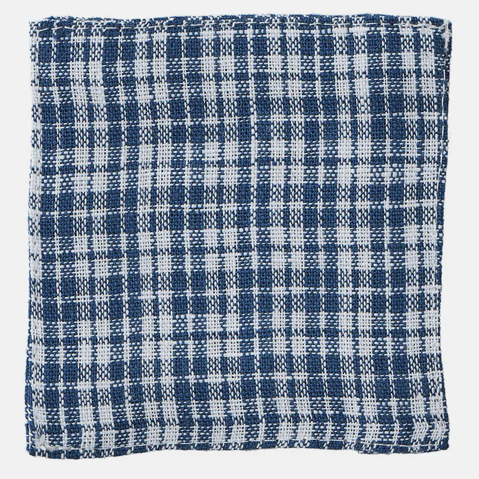 Navy Plaid Clemente Linen Coaster