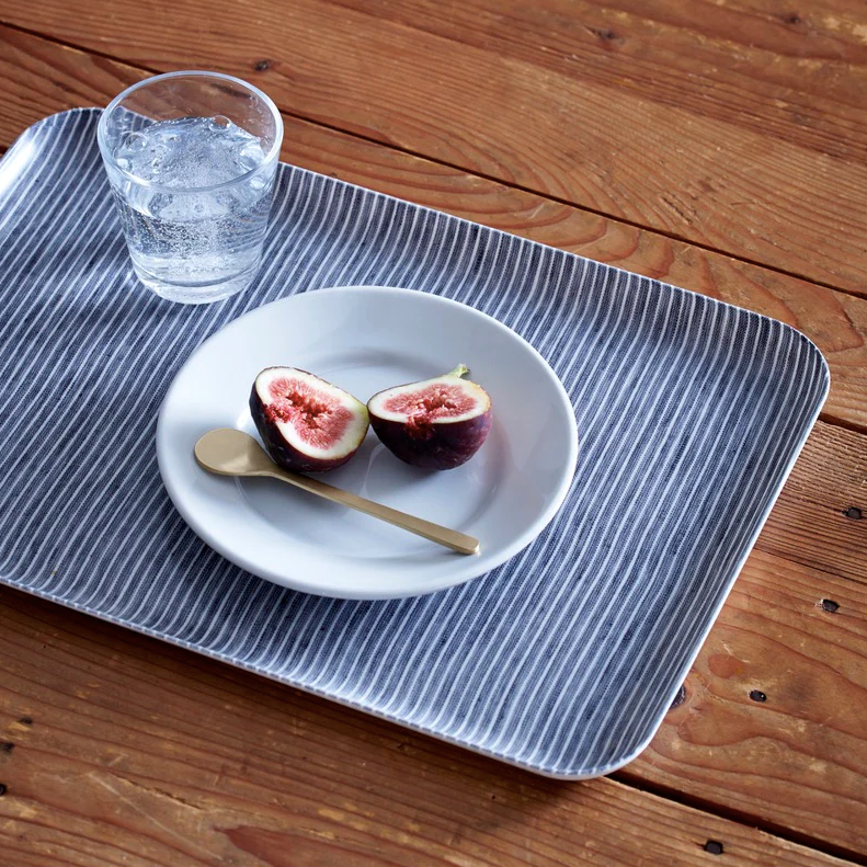 Grey Thin White Stripe Tray