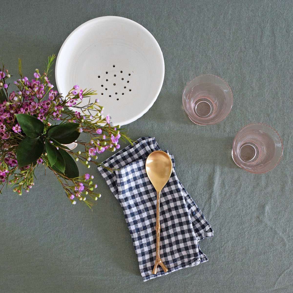 Linen Napkin in Anthracite Gingham