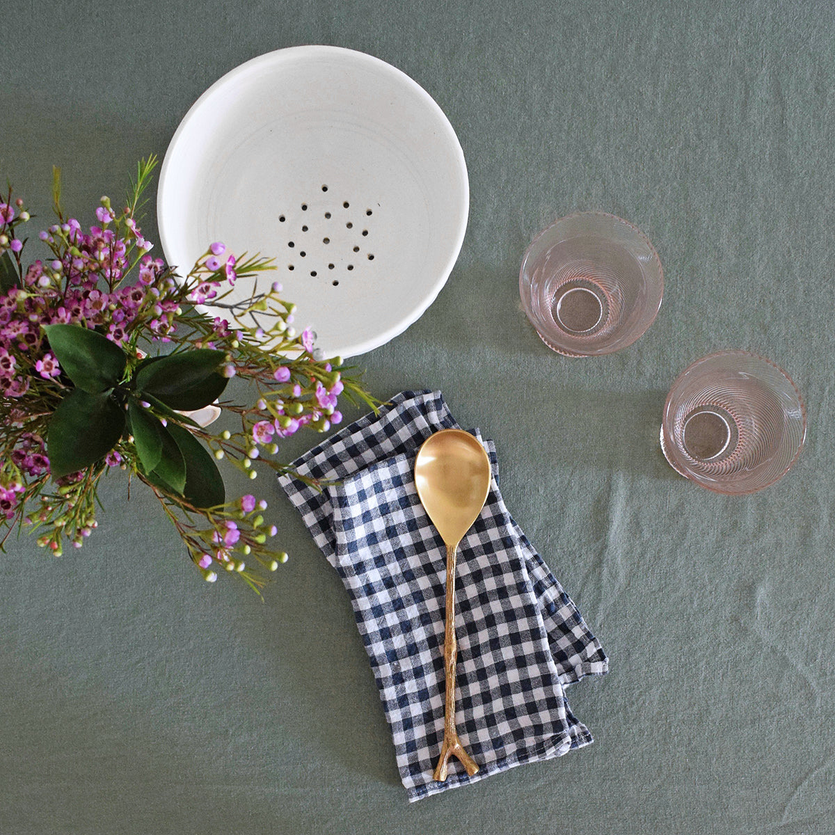 Linen Napkin, anthracite gingham