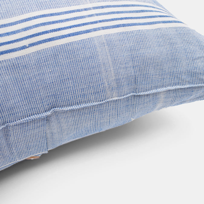 Light Blue Stripe Pillow, square