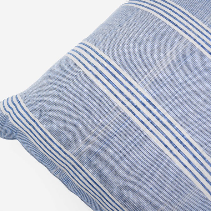 Light Blue Stripe Pillow, square