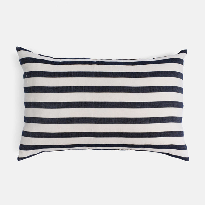 Tensira Blue Stripe Lumbar Throw Pillow at Collyer&#39;s Mansion