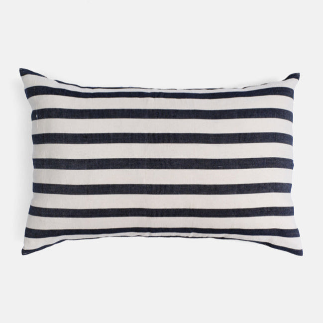 Tensira Blue Stripe Lumbar Throw Pillow at Collyer's Mansion