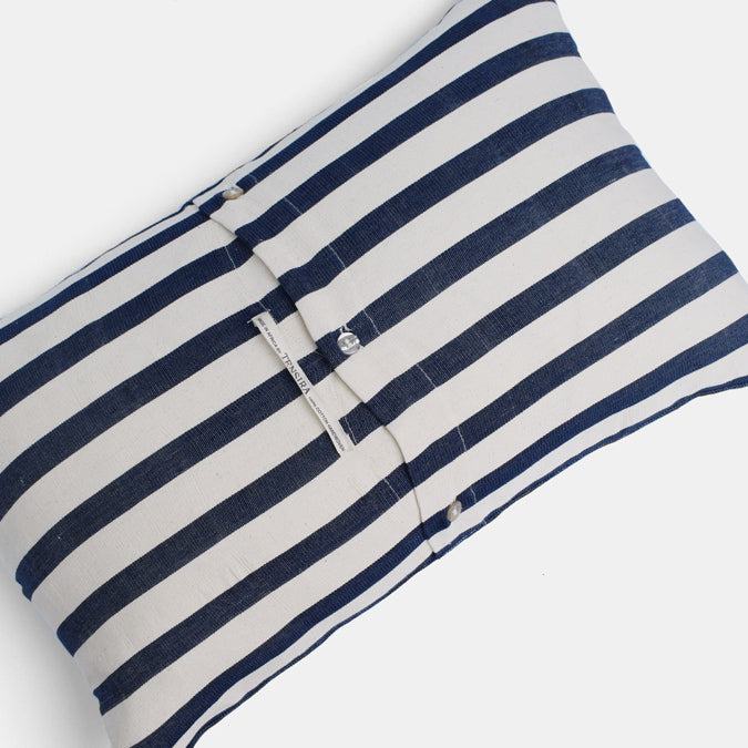 Tensira Blue Stripe Lumbar Throw Pillow at Collyer&#39;s Mansion