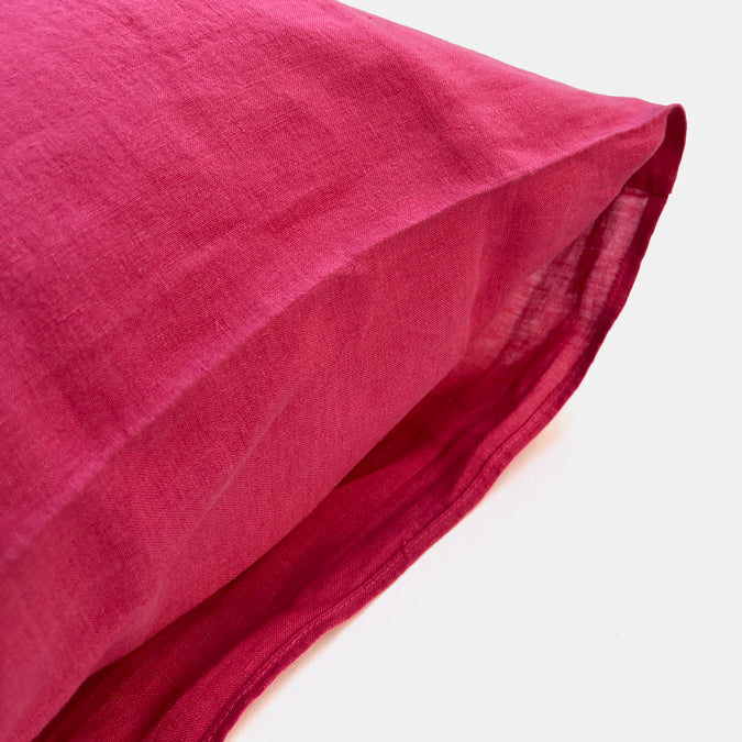 Linen Euro Pillowcase in Tyrian Pink
