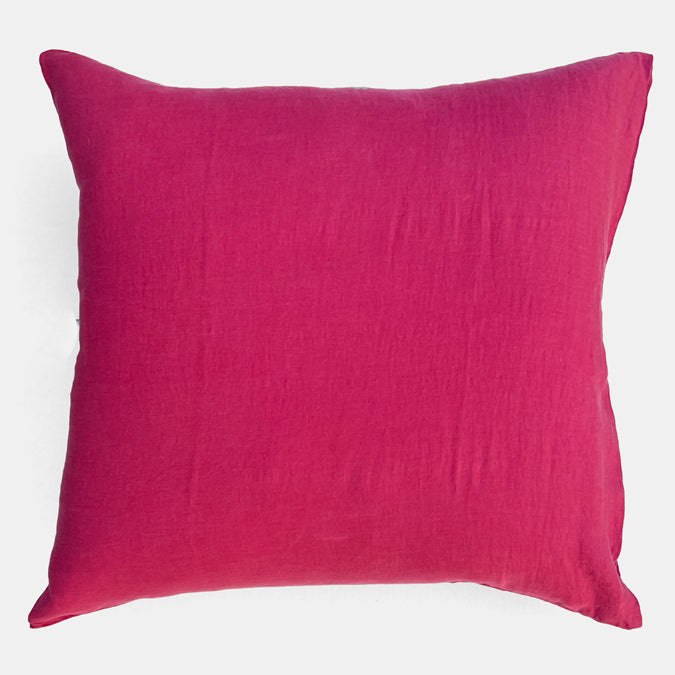 Linen Euro Pillowcase in Tyrian Pink