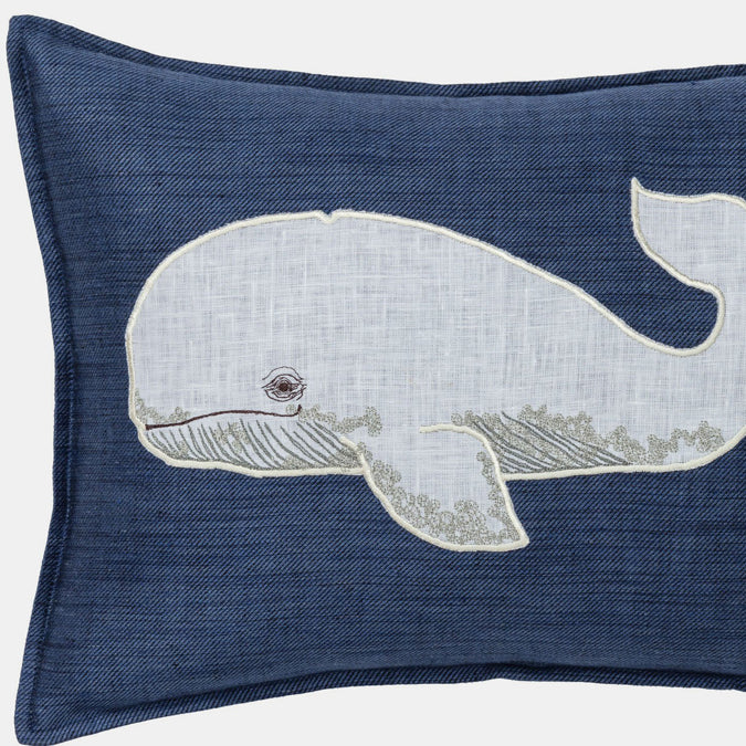 Whale Applique Pillow, lumbar