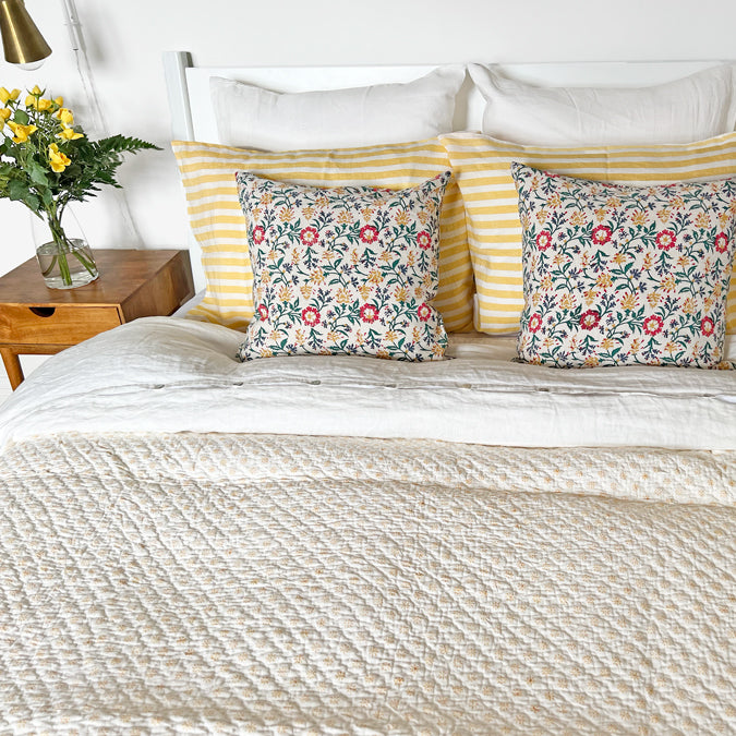 Linen Euro Pillowcase in Off White