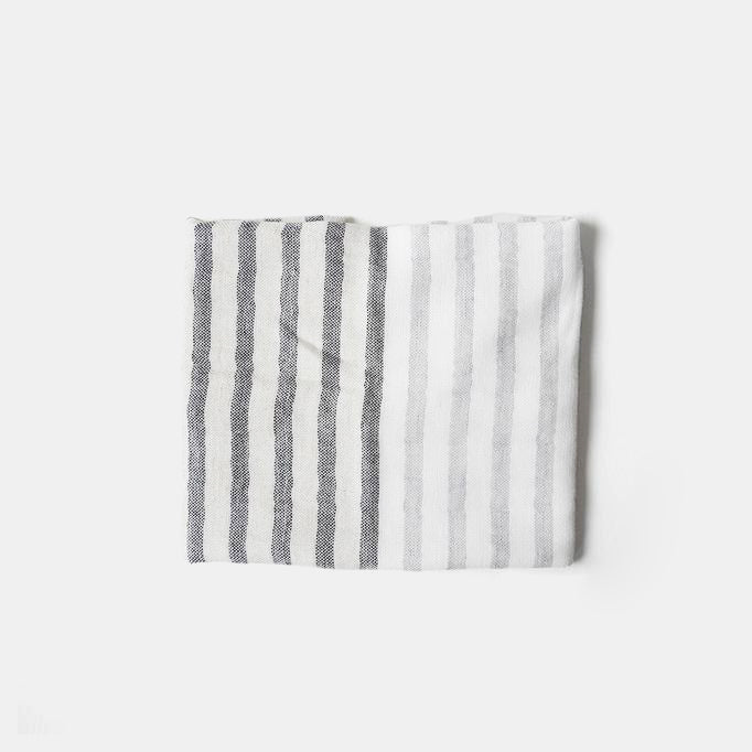 Two Tone Stripe Washcloth in Charcoal