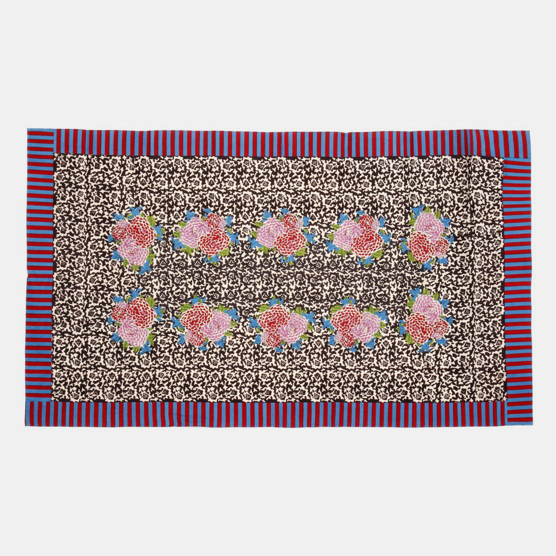 Arabesque Coffee Cotton Tablecloth