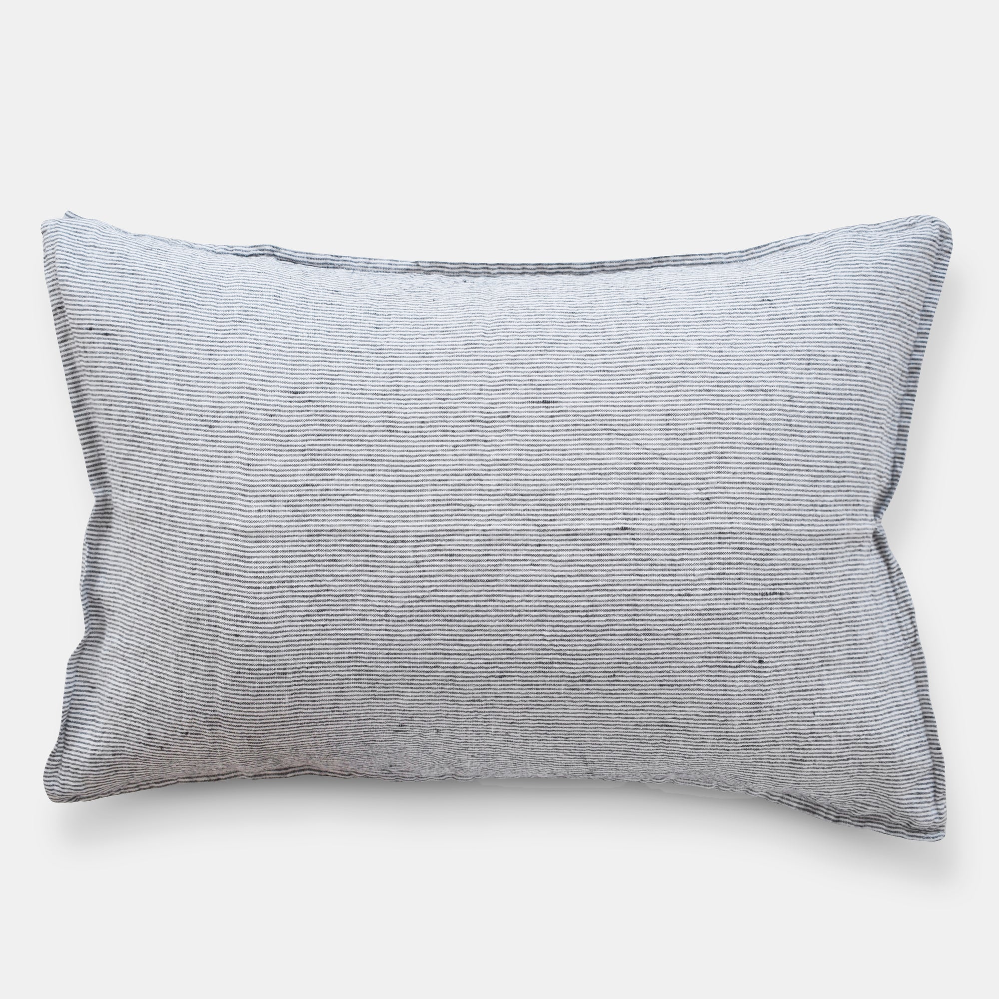 Linen Standard Pillowcase in Black Stripe