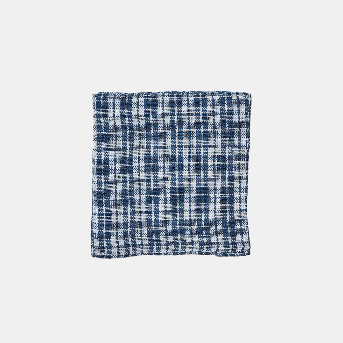 Navy Plaid Clemente Linen Coaster