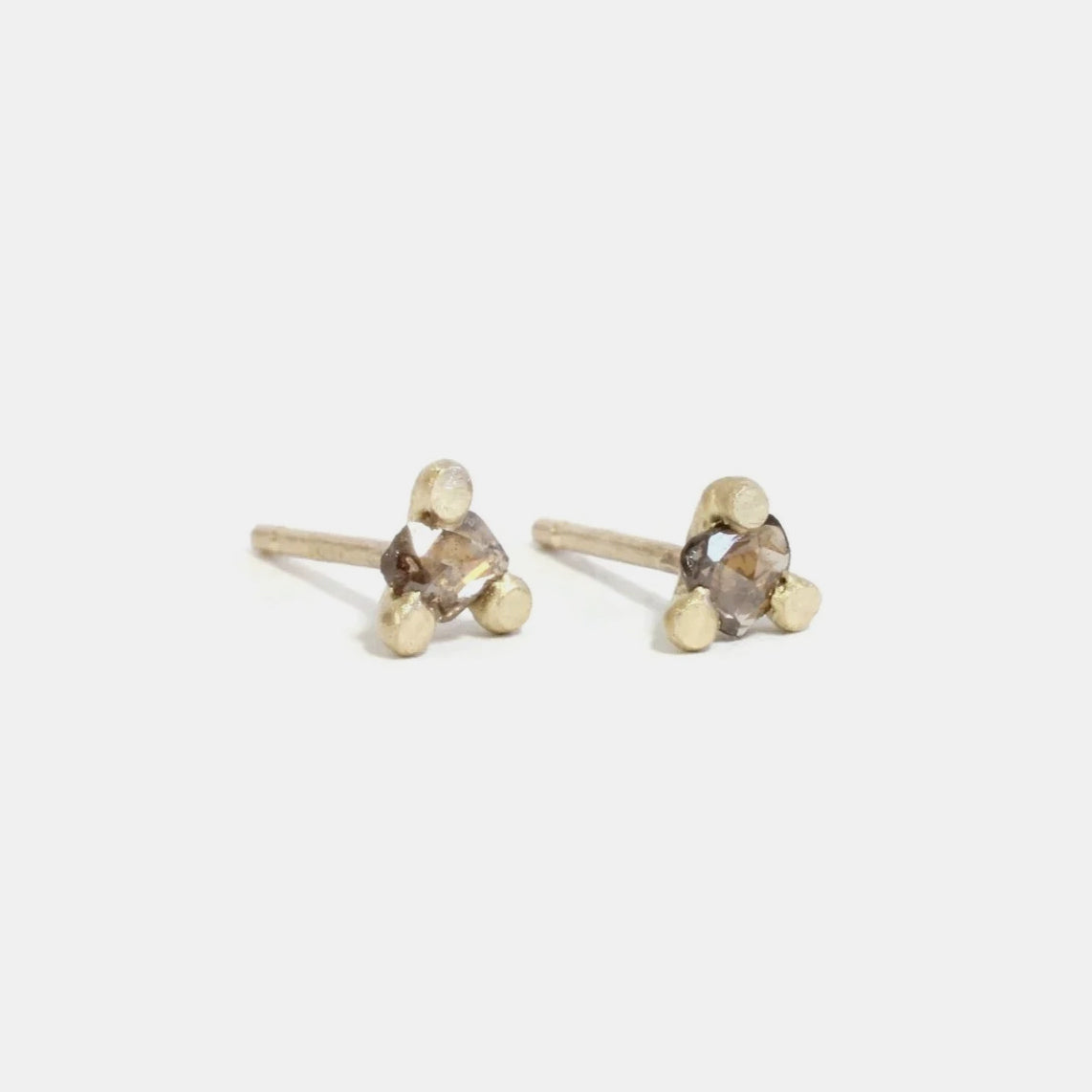 Champagne Diamond Prong Studs