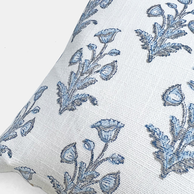 Blue Grey Dogflower Pillow, lumbar
