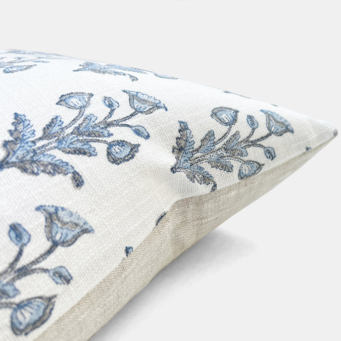 Blue floral lumbar pillow sale