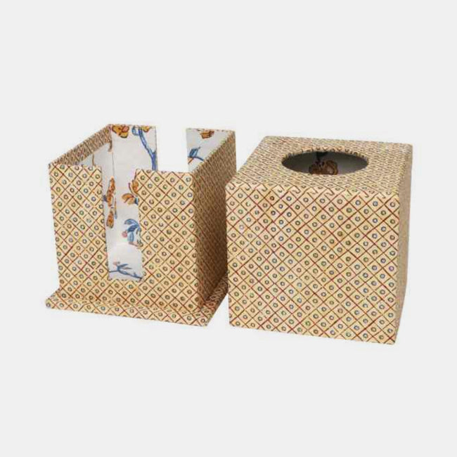 Tissue Box in Dot Ochre