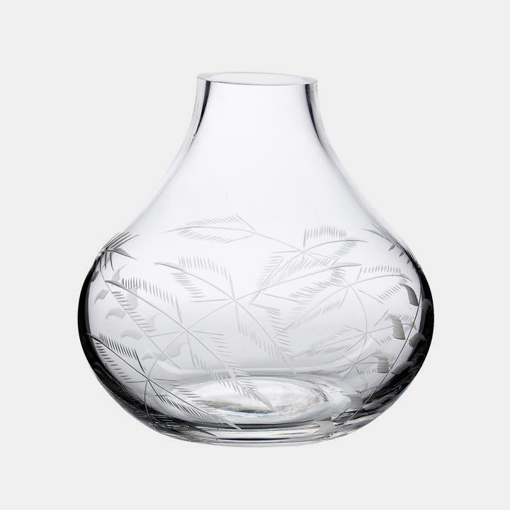 Small Crystal Vase with Ferns