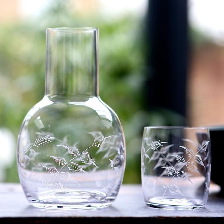 Crystal Glass Carafe with Ferns