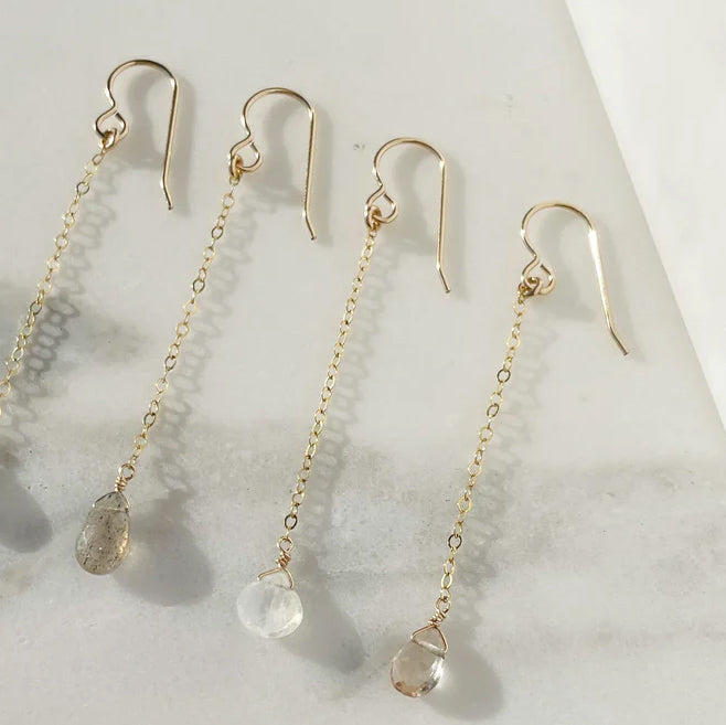 Gemstone Drop Earrings in Labradorite