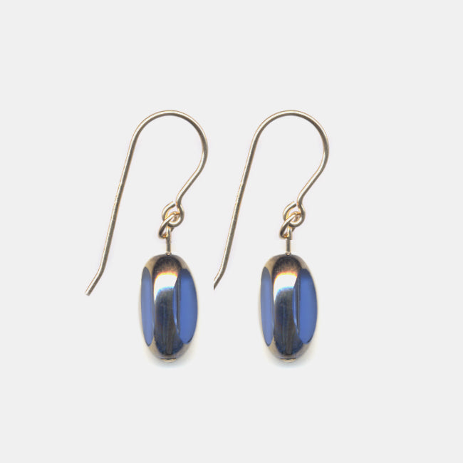 Jewel Blue Bean Drop Earrings