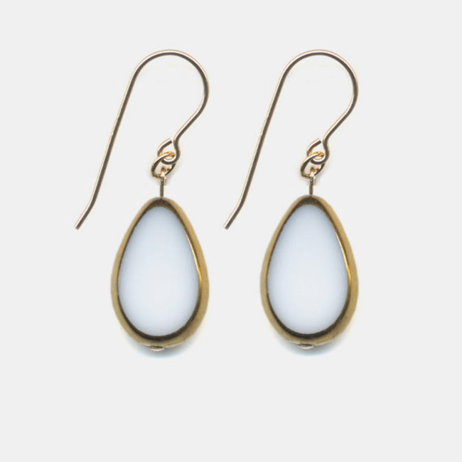 White Petal Drop Earrings