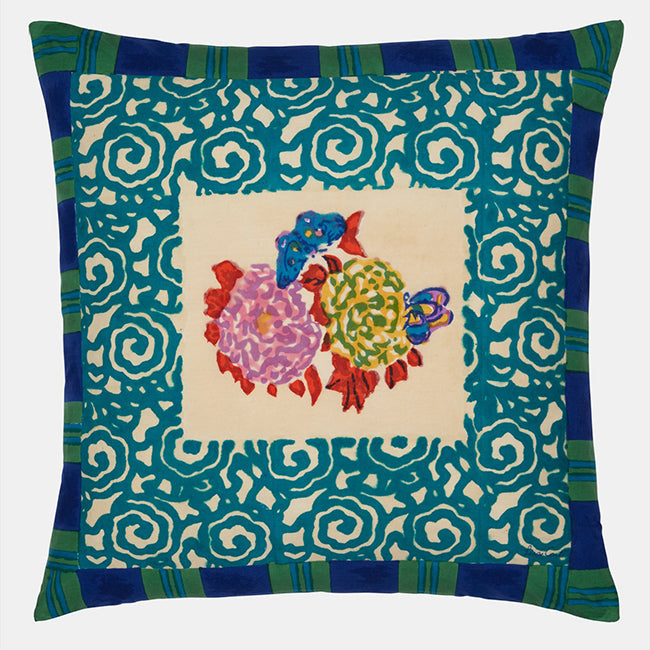 Knight Peacock Square Pillow