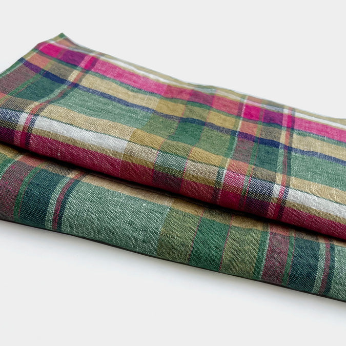 Linen Napkin in Green Madras