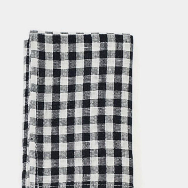 Fog Linen Linen Kitchen Towel - Plaid