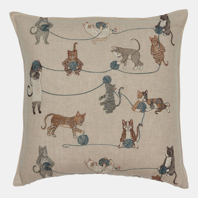 Playful Cats Pillow, square