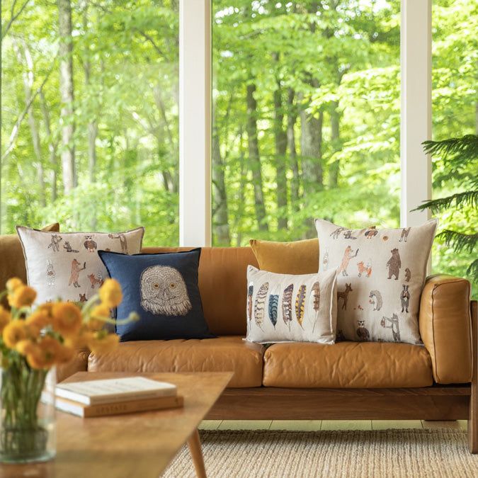 Woodland Friends Square Pillow