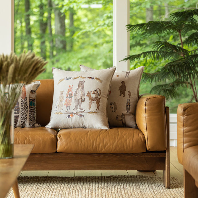 Woodland Friends Square Pillow