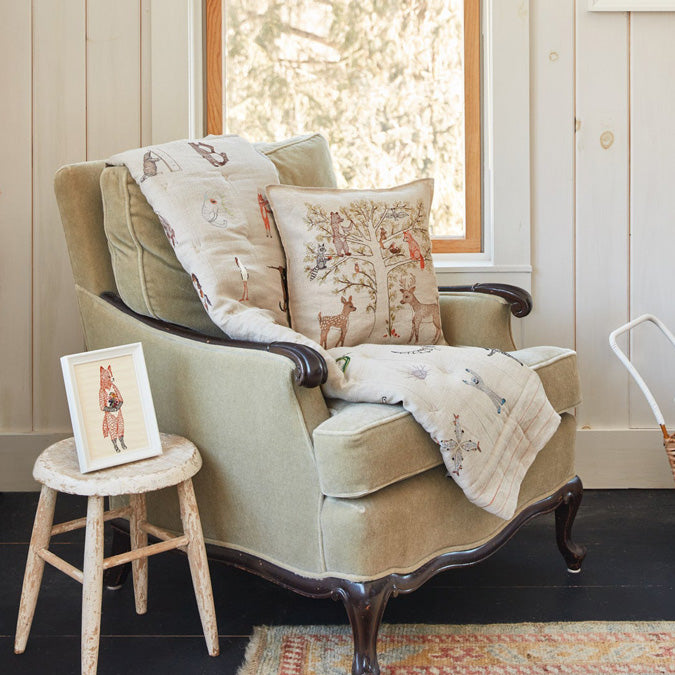 Woodland Living Tree Square Pillow