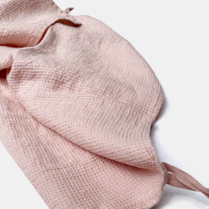 Linen Waffle Hand Towel in Pale Pink