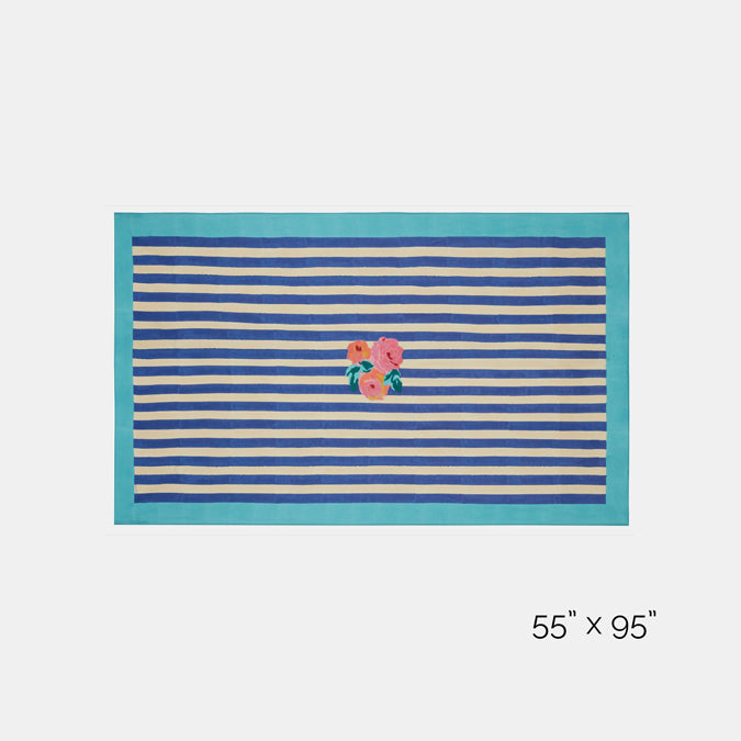 Nizam Blue Stripes Cotton Tablecloth