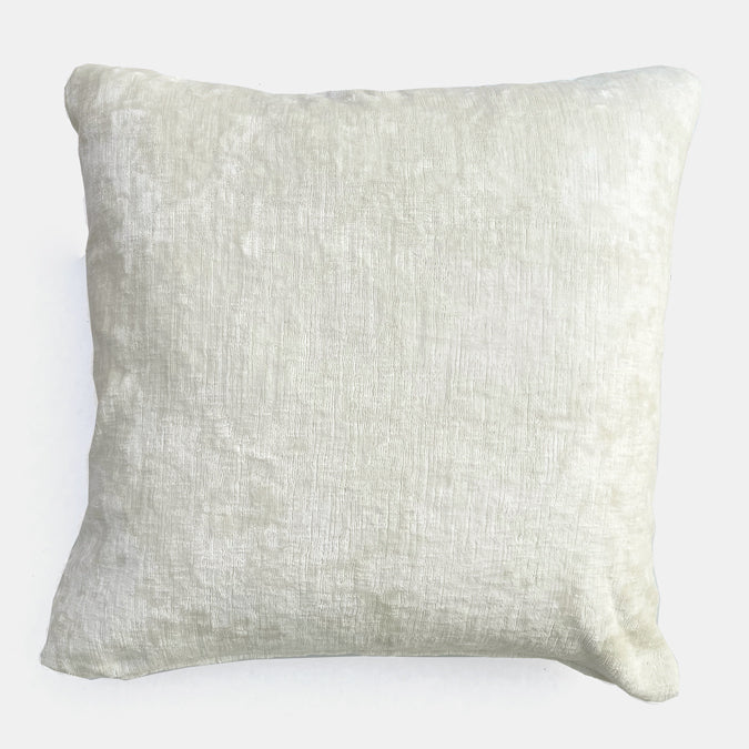 Umbria Ivory Velvet Pillow, square