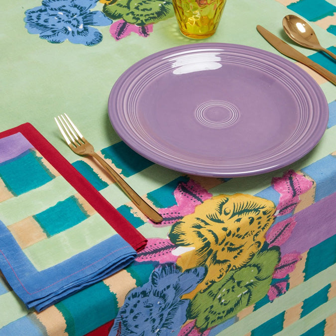 Ankara Aqua Cotton Tablecloth