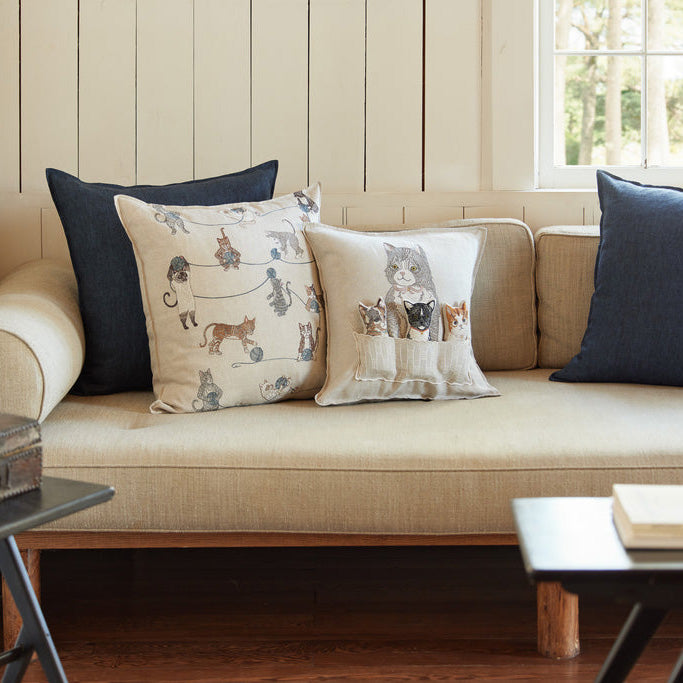Basket of Kittens Square Pocket Pillow
