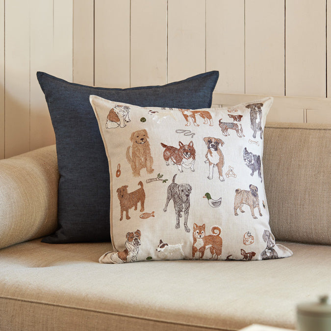 Dogs and Toys Pillow, square