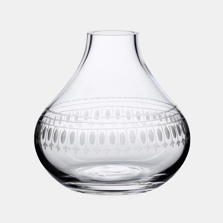 Small Crystal Vase with Ovals