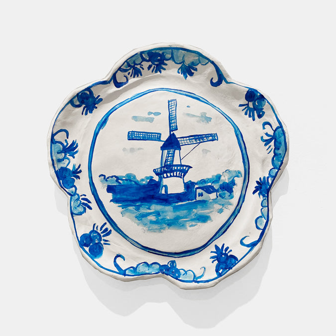 Windmill Plate Wall Art III by The Clay Brush