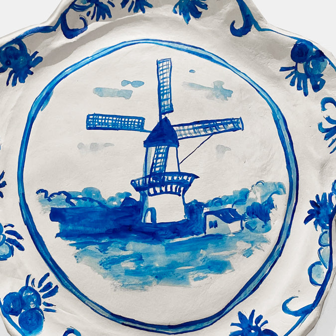 Windmill Plate Wall Art III by The Clay Brush