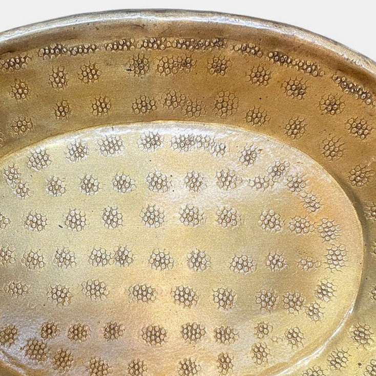 Hammered Print Brass Serving Tray